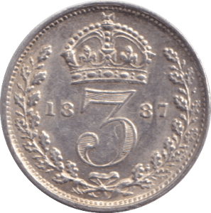 1887 MAUNDY THREEPENCE ( UNC ) - MAUNDY THREEPENCE - Cambridgeshire Coins