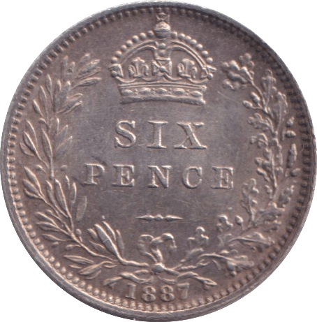 1887 SIXPENCE ( AUNC ) - SIXPENCE - Cambridgeshire Coins