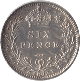 1887 SIXPENCE ( AUNC ) - Sixpence - Cambridgeshire Coins