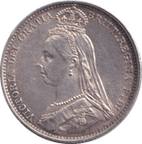 1887 SIXPENCE ( AUNC ) - SIXPENCE - Cambridgeshire Coins