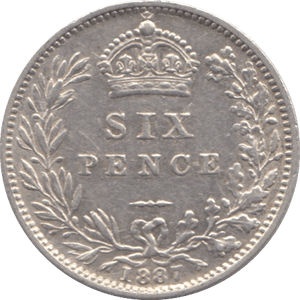 1887 SIXPENCE ( AUNC ) - SIXPENCE - Cambridgeshire Coins