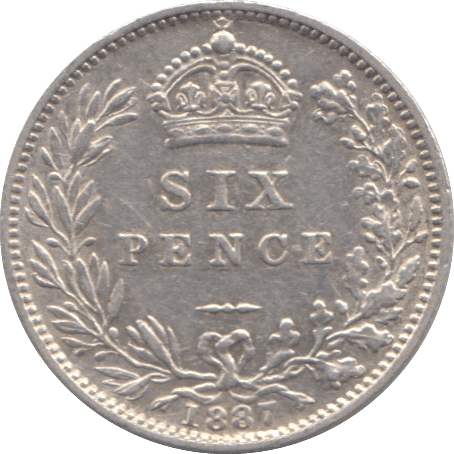 1887 SIXPENCE ( AUNC ) - SIXPENCE - Cambridgeshire Coins