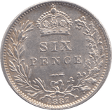 1887 SIXPENCE ( AUNC ) WREATH - SIXPENCE - Cambridgeshire Coins