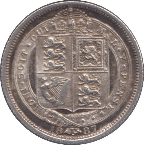 1887 SIXPENCE ( EF ) - Sixpence - Cambridgeshire Coins