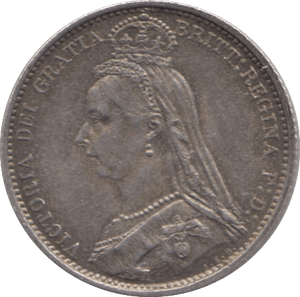 1887 SIXPENCE ( EF ) - SIXPENCE - Cambridgeshire Coins