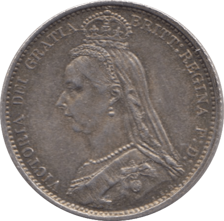 1887 SIXPENCE ( EF ) - SIXPENCE - Cambridgeshire Coins