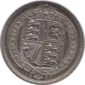 1887 SIXPENCE ( EF ) - SIXPENCE - Cambridgeshire Coins