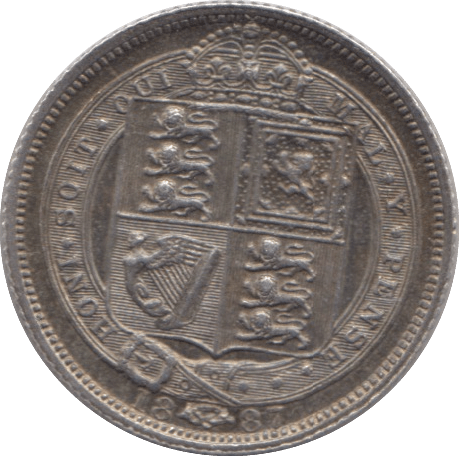 1887 SIXPENCE ( EF ) - SIXPENCE - Cambridgeshire Coins