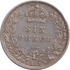 1887 SIXPENCE ( FINE ) - SIXPENCE - Cambridgeshire Coins