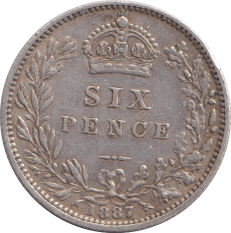 1887 SIXPENCE ( FINE ) - SIXPENCE - Cambridgeshire Coins