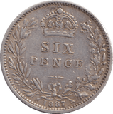 1887 SIXPENCE ( FINE ) - SIXPENCE - Cambridgeshire Coins