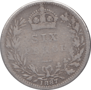 1887 SIXPENCE ( GF ) - SIXPENCE - Cambridgeshire Coins