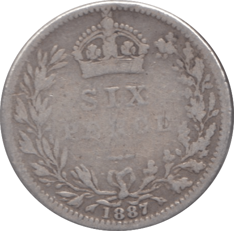 1887 SIXPENCE ( GF ) - SIXPENCE - Cambridgeshire Coins