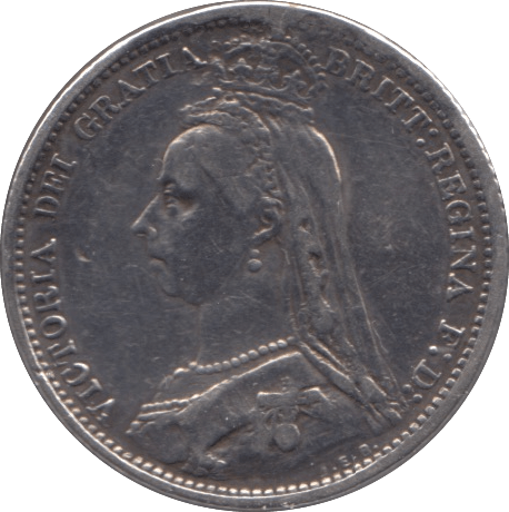 1887 SIXPENCE ( GF ) - SIXPENCE - Cambridgeshire Coins