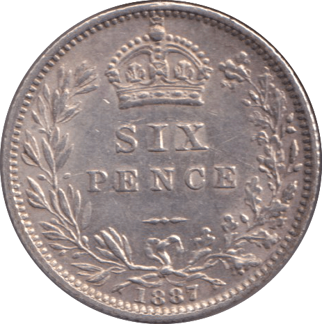 1887 SIXPENCE ( GVF ) - SIXPENCE - Cambridgeshire Coins