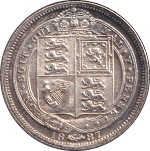 1887 SIXPENCE ( GVF ) - SIXPENCE - Cambridgeshire Coins