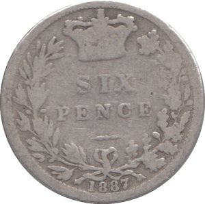 1887 SIXPENCE ( NF ) - SIXPENCE - Cambridgeshire Coins