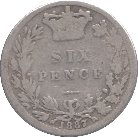 1887 SIXPENCE ( NF ) - SIXPENCE - Cambridgeshire Coins