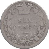 1887 SIXPENCE ( NF ) - SIXPENCE - Cambridgeshire Coins