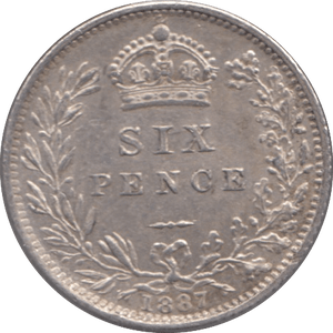 1887 SIXPENCE ( VF ) - SIXPENCE - Cambridgeshire Coins