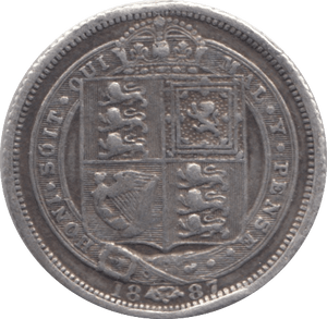 1887 SIXPENCE ( VF ) - SIXPENCE - Cambridgeshire Coins