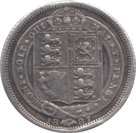 1887 SIXPENCE ( VF ) - SIXPENCE - Cambridgeshire Coins