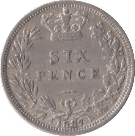 1887 SIXPENCE ( VF ) - Sixpence - Cambridgeshire Coins