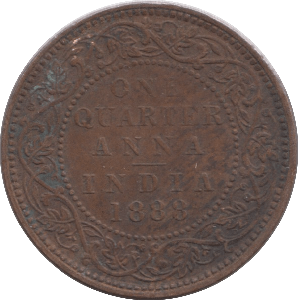 1888 1/4 ANNA INDIA - WORLD COINS - Cambridgeshire Coins