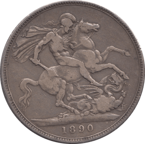 1890 CROWN ( FINE ) - CROWN - Cambridgeshire Coins