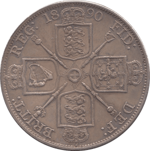 1890 DOUBLE FLORIN ( EF ) 1 - DOUBLE FLORIN - Cambridgeshire Coins