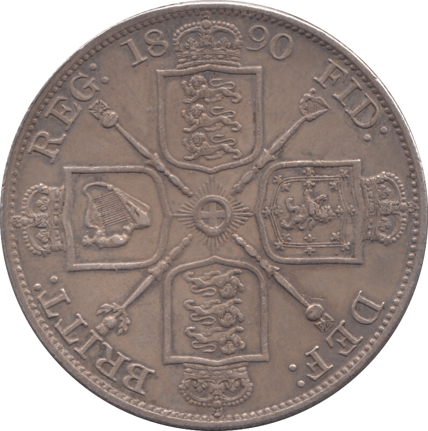 1890 DOUBLE FLORIN ( EF ) 1 - DOUBLE FLORIN - Cambridgeshire Coins