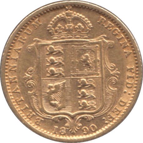 1890 GOLD HALF SOVEREIGN ( VF ) - HALF SOVEREIGN - Cambridgeshire Coins