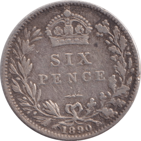 1890 SIXPENCE ( FINE ) - SIXPENCE - Cambridgeshire Coins