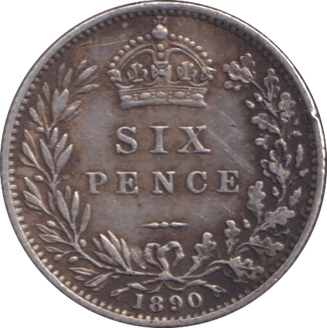 1890 SIXPENCE ( GVF ) - WORLD COINS - Cambridgeshire Coins