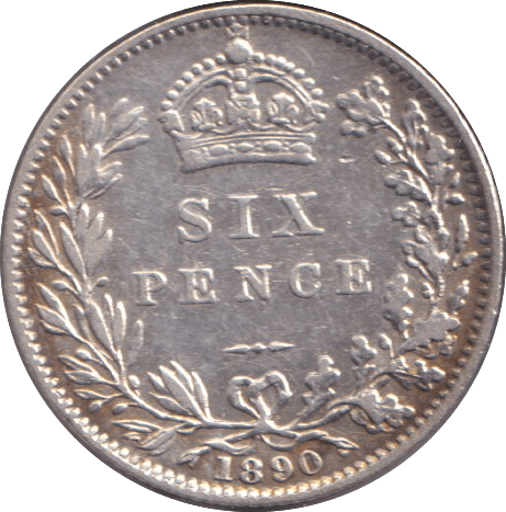 1890 SIXPENCE ( VF ) - SIXPENCE - Cambridgeshire Coins