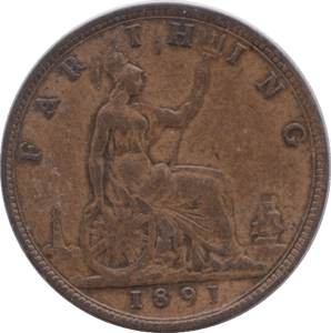 1891 FARTHING ( VF ) - Farthing - Cambridgeshire Coins