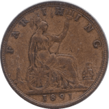 1891 FARTHING ( VF ) - Farthing - Cambridgeshire Coins