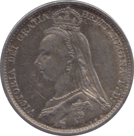 1891 SIXPENCE ( EF ) - SIXPENCE - Cambridgeshire Coins