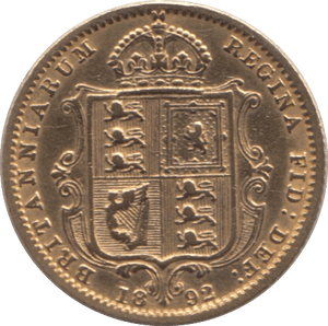 1892 GOLD HALF SOVEREIGN ( GVF ) - Half Sovereign - Cambridgeshire Coins