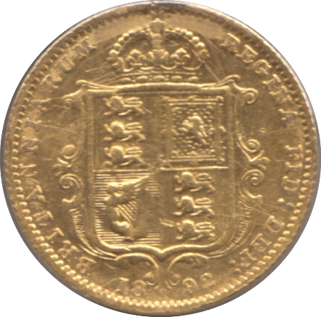 1892 GOLD HALF SOVEREIGN ( VF ) 1 - HALF SOVEREIGN - Cambridgeshire Coins