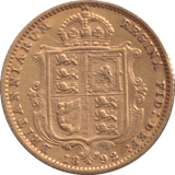 1892 GOLD HALF SOVEREIGN ( VF ) - HALF SOVEREIGN - Cambridgeshire Coins