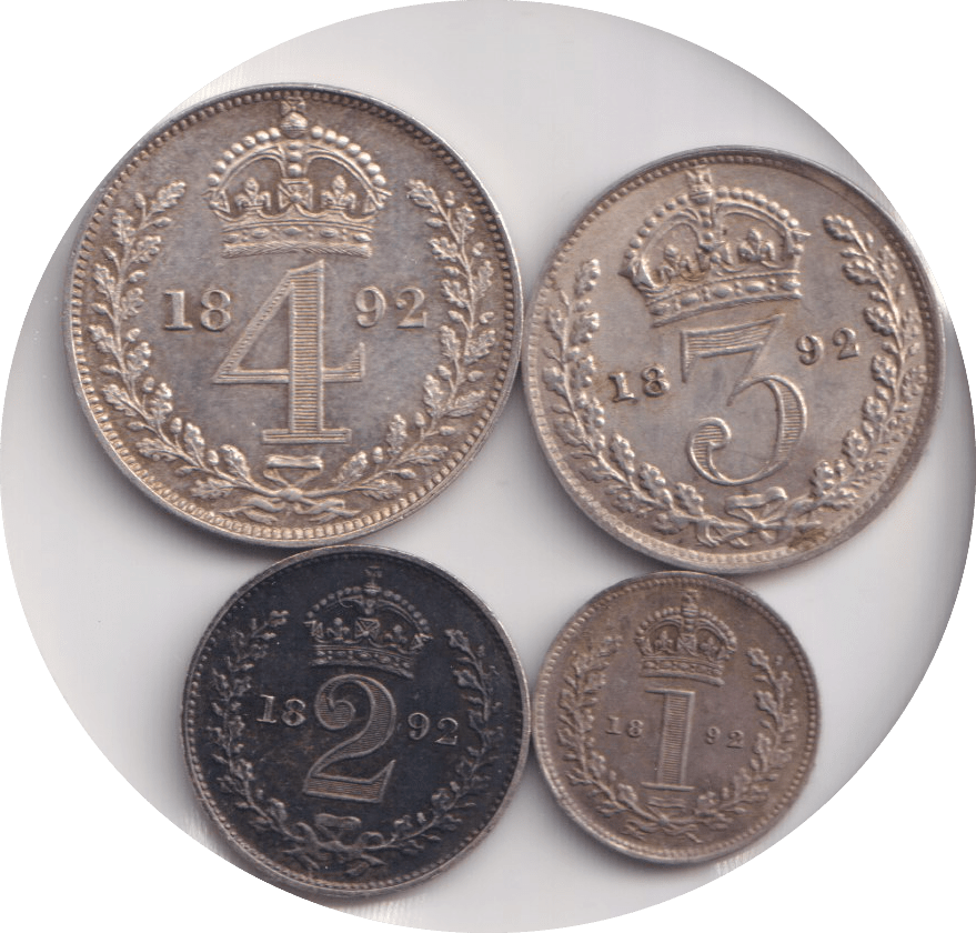 1892 MAUNDY SET VICTORIA - Maundy Set - Cambridgeshire Coins