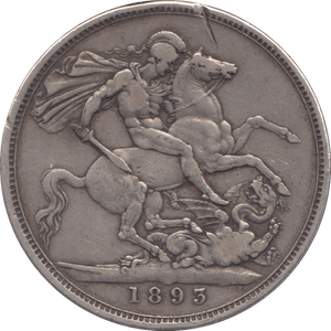 1893 CROWN ( FINE ) LVI - CROWN - Cambridgeshire Coins