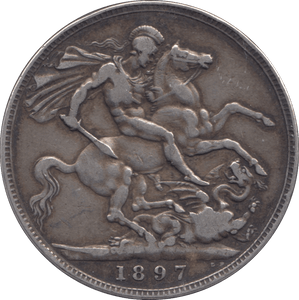 1897 CROWN ( FINE ) LX - CROWN - Cambridgeshire Coins