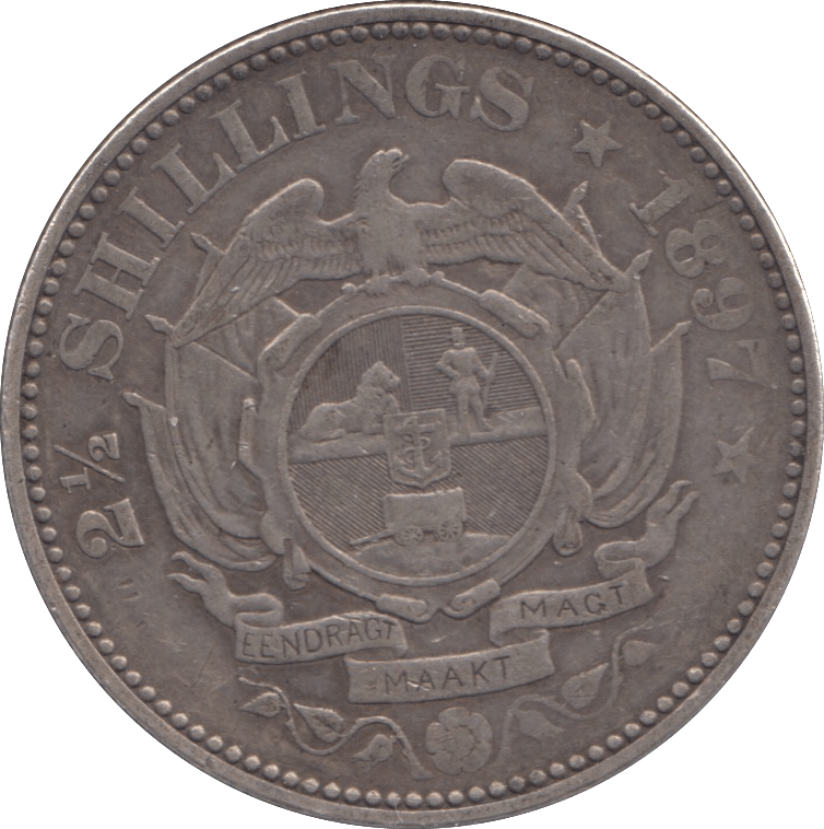 1897 SILVER 2 1/2 SHILLINGS SOUTH AFRICA - SILVER WORLD COINS - Cambridgeshire Coins