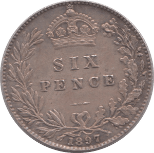 1897 SIXPENCE ( GVF ) - SIXPENCE - Cambridgeshire Coins