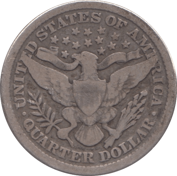1898 SILVER QUARTER DOLLAR USA - SILVER WORLD COINS - Cambridgeshire Coins