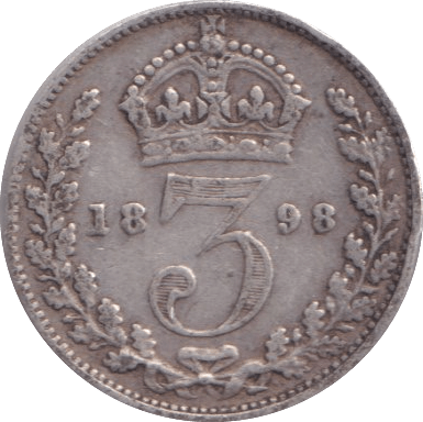 1898 THREEPENCE ( FINE ) - Threepence - Cambridgeshire Coins