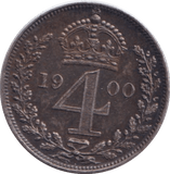 1900 FOURPENCE ( EF ) - FOURPENCE - Cambridgeshire Coins