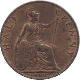 1900 HALFPENNY ( UNC ) - HALFPENNY - Cambridgeshire Coins